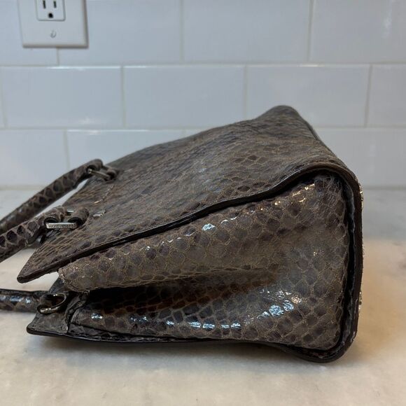 Michael Kors Selma Python Snakeskin Medium Convertible Tote Satchel - Picture 11 of 16